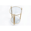Металлический столик Bampton L, стеклянная столешница, золотой, H67см, D41,5см
