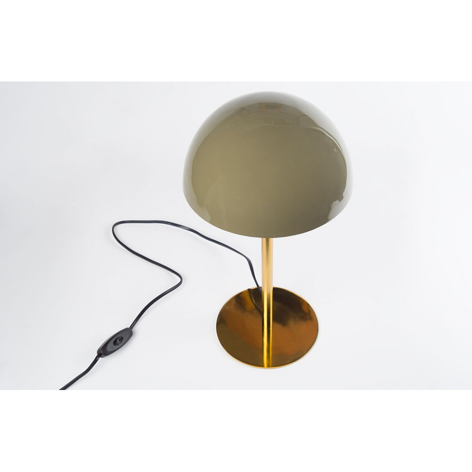 Galda lampa Lima, misiņa/zelta krāsā, ar olīvu zaļu emalju, D22xH41cm, E27 25W