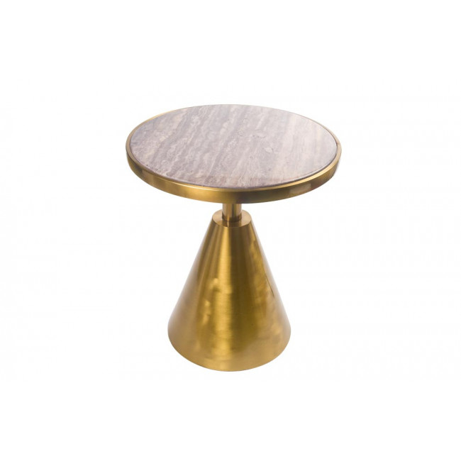 Kafijas galdiņš Alsjo, mākslīgā marmora virsma/nerūsējošais tērauds, D50x60cm