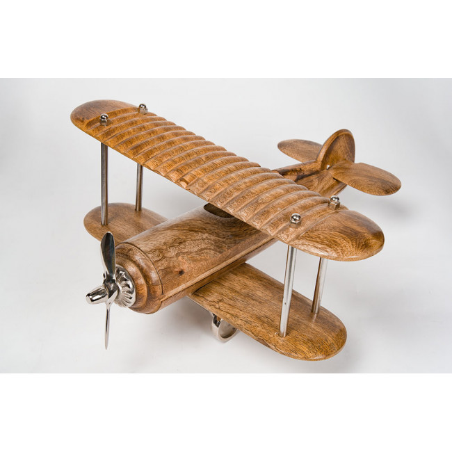 Декоративная фигура Aeroplane, дерево манго, 32x34x16см