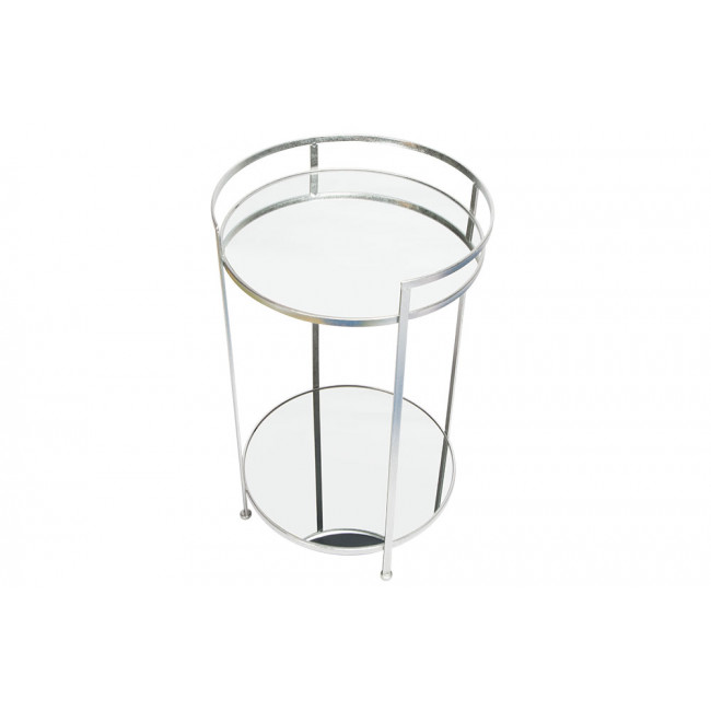 Металлический столик Barge M, зеркальная поверхность, серебро, D39x64.5cm