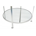 Metal table Barge M, mirror top, silver, D39x64.5cm