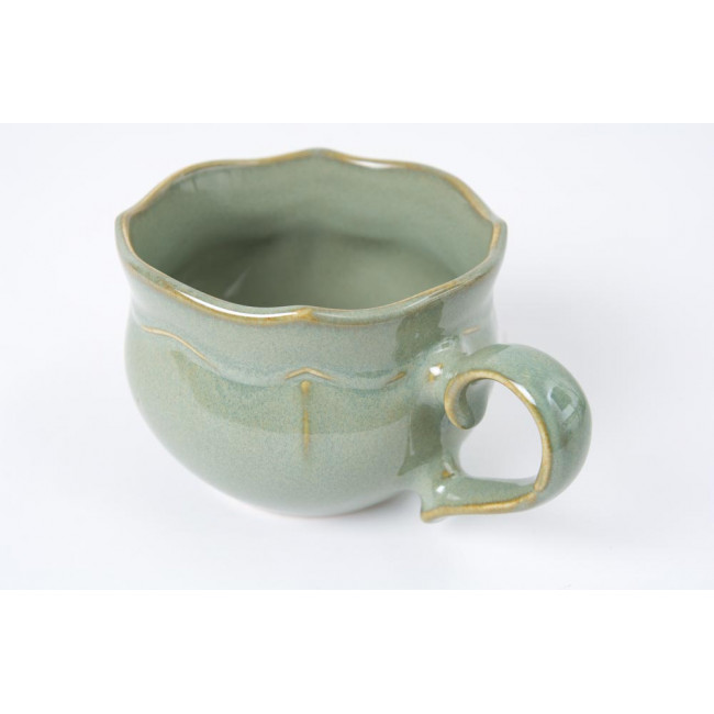 Tea cup Gran Via, green colour, H12cm, D9.5cm, 300ml