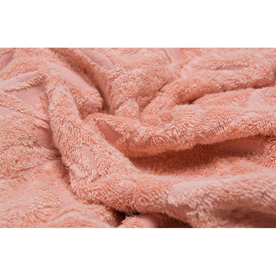 Bamboo towel Bamboo leaves, 70x140cm, salmon colour, 550g/m2