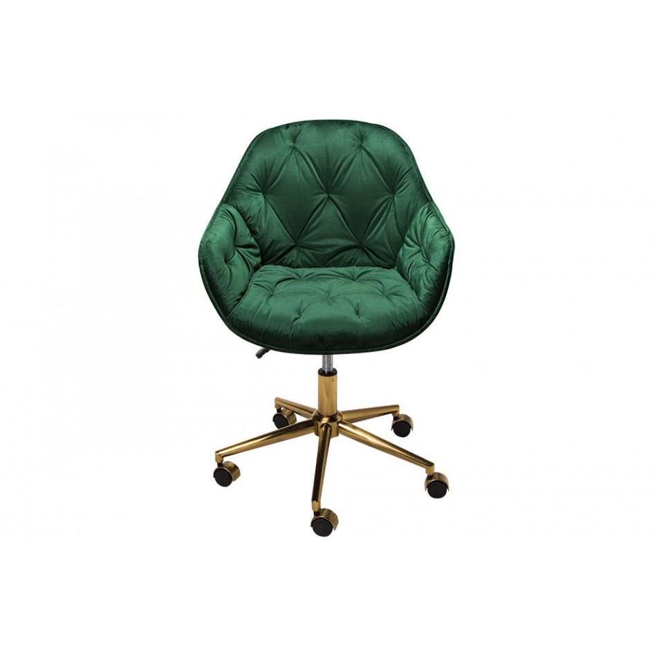 Biroja krēsls Slorino, zaļā krāsā, 58x62x78-88cm, sēdvirsmas augstums 44-54cm