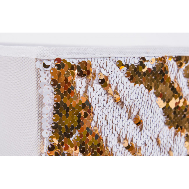 Ящик для хранения с блестками, оранжевый / белый, H24x28x24cm