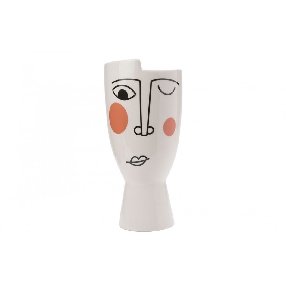 Flower pot Face, porcelain, H21.5xD10.4cm