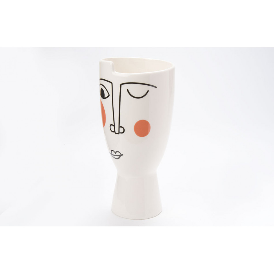 Flower pot Face, porcelain, H21.5xD10.4cm