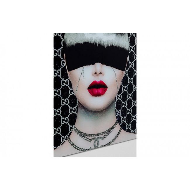 Wall Glass Art Fashion Haircut, 80x80cm