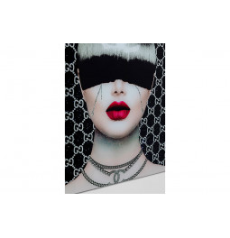 Wall Glass Art Fashion Haircut, 80x80cm