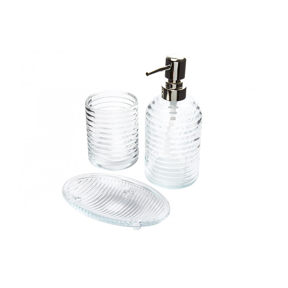 Bathroom accessories set of 3 , glass