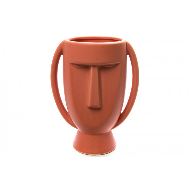 Ваза Face, керамика, оранжевый цвет, 17x10x21см