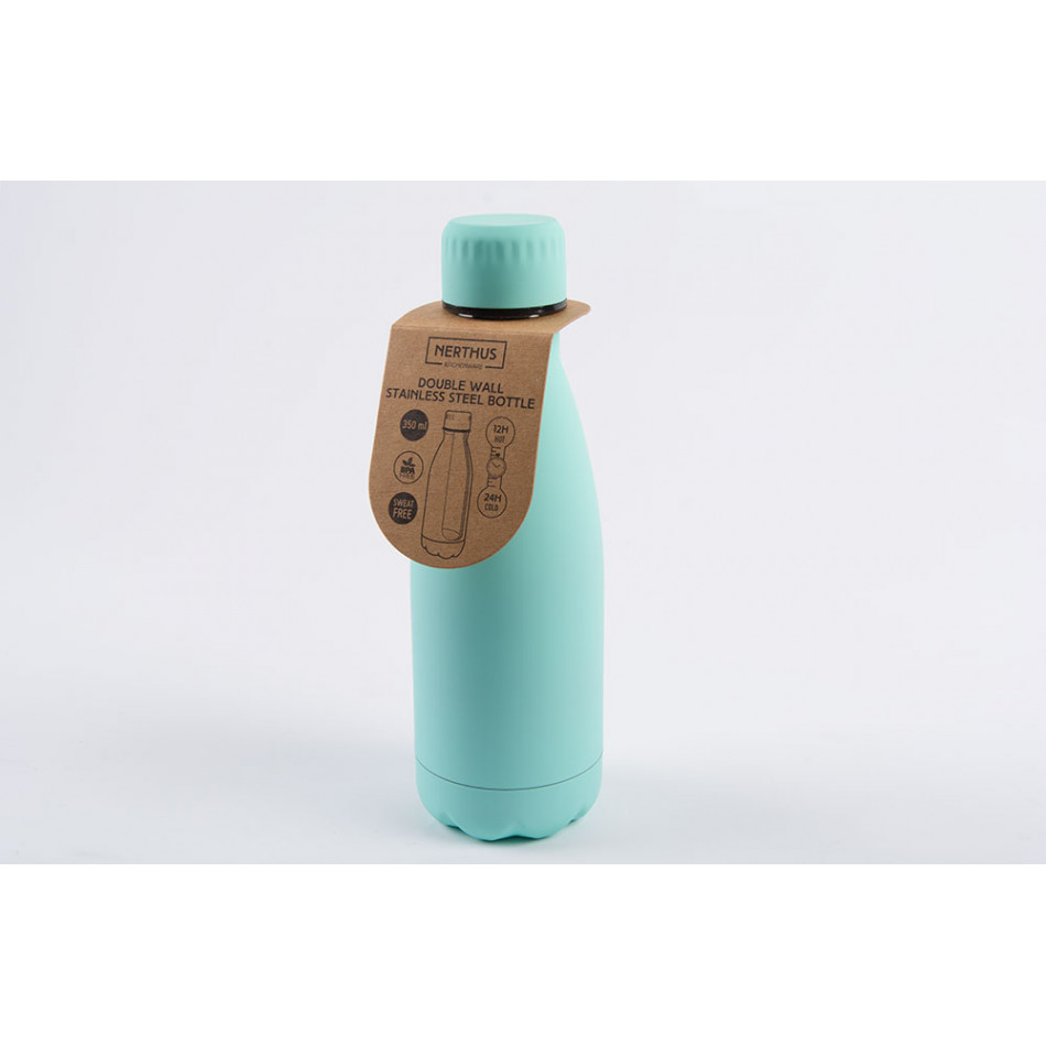 Ūdens pudele, tirkīza, H22xD7cm, 350ml