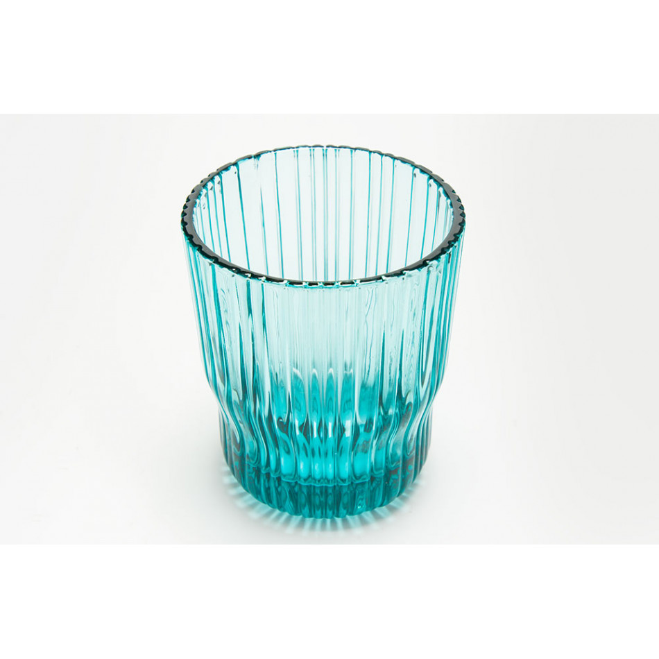 Stikla glāze, zilā krāsā, 250ml, H9.5xD8cm