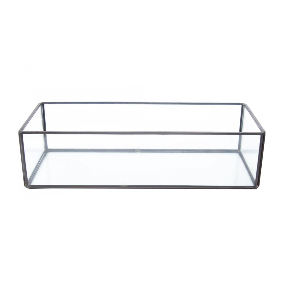 Kaste Cube, metāla/stikla, 25x10x6.5cm