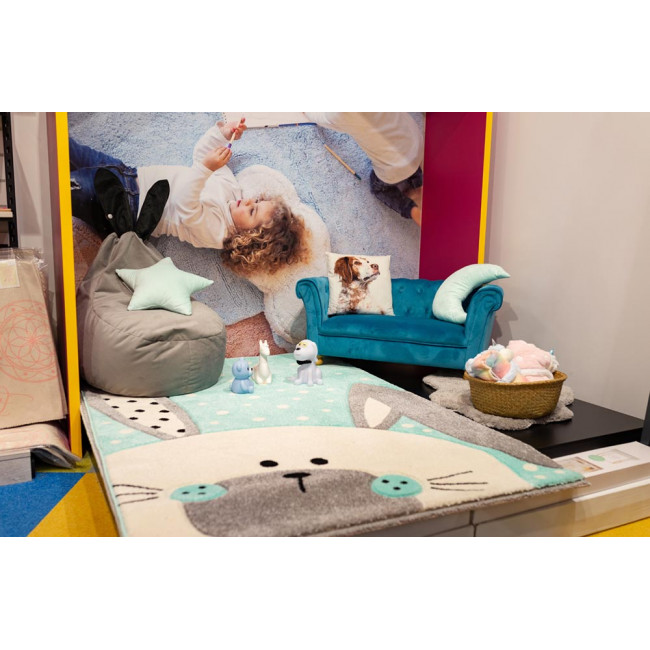 Детский Кресло мешок Bag Rabbit AD Contrast, серый / черный, H50x50x60cm