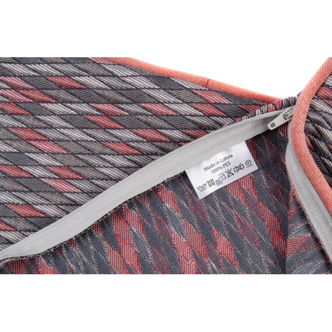 Decorative pillowcase Diamente 260 with trim, grey/pink 45x45cm