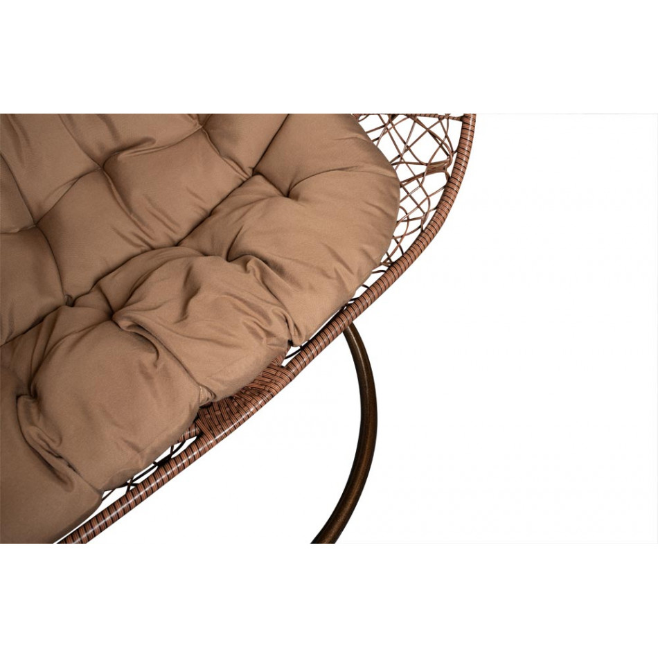 Divvietīgs šūpuļkrēsls Couple, brūnā krāsā, H200x132x76.5cm