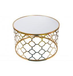 Металлический столик Berini L, зеркальная поверхность, золотистый, D80x50cm