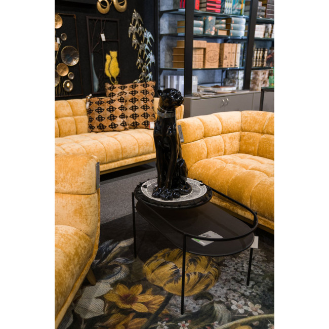 Sofa Haris, 3-vietīga, zeltīta krāsa, samta, 218x89x74cm, sēdvirsmas h-43cm