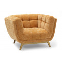 Club chair Haris, golden, velvet, 110x89x74cm, seat height 43cm