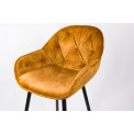 Bar chair Salorino, velvet, golden, 96x48x54cm, seat height 62cm