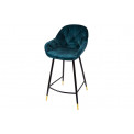 Барный стул Salorino, бархат, морской синий тон, 96x48x54cm, высота сиденья 62cm