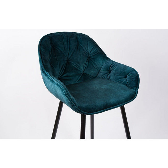 Bāra krēsls Salorino, samta, jūras zils, 96x48x54cm, sēdvirsmas h- 62cm