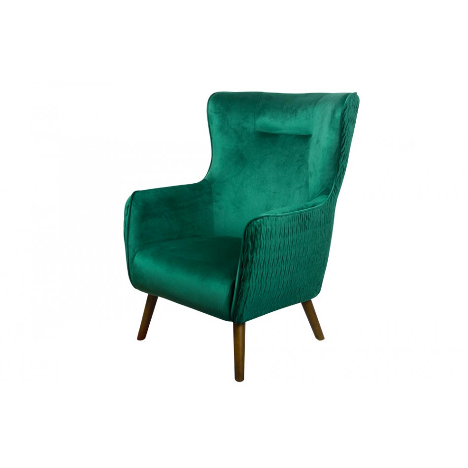 Atpūtas krēsls Dartford, samta, zaļš, 100x75x83cm, sēdvirsmas h 40cm