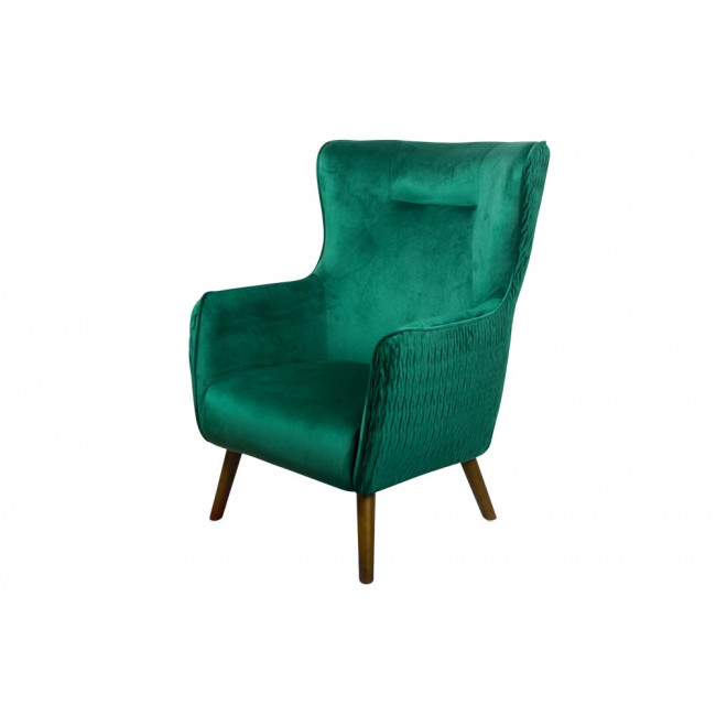 Atpūtas krēsls Dartford, samta, zaļš, 100x75x83cm, sēdvirsmas h 40cm