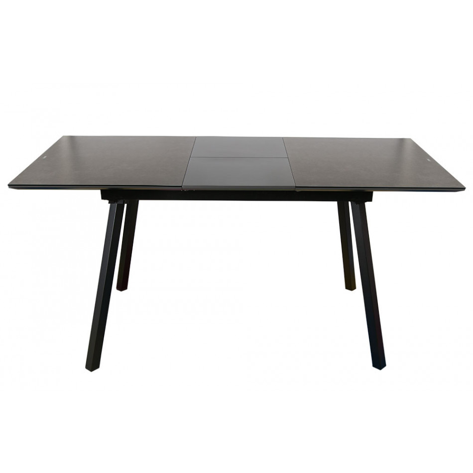 Dining table Tory, walnut wood veneer, 120-160x80x76.5cm