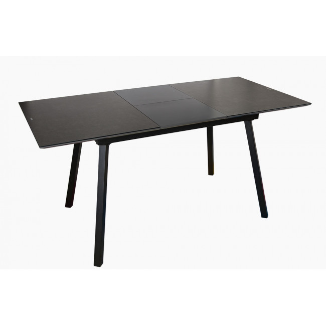 Dining table Tory, walnut wood veneer, 120-160x80x76.5cm