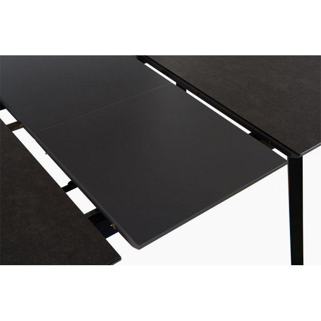 Dining table Tory, walnut wood veneer, 120-160x80x76.5cm