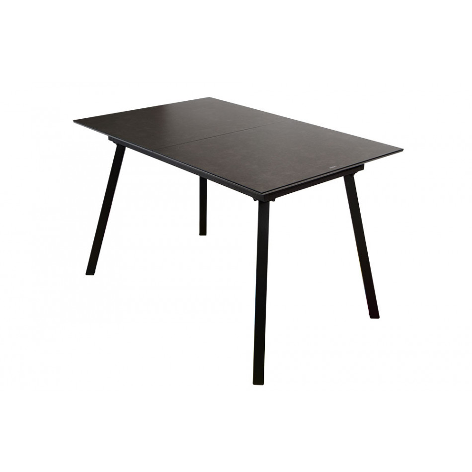 Dining table Tory, walnut wood veneer, 120-160x80x76.5cm