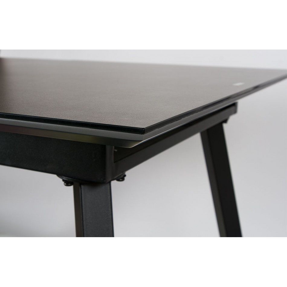 Dining table Tory, walnut wood veneer, 120-160x80x76.5cm