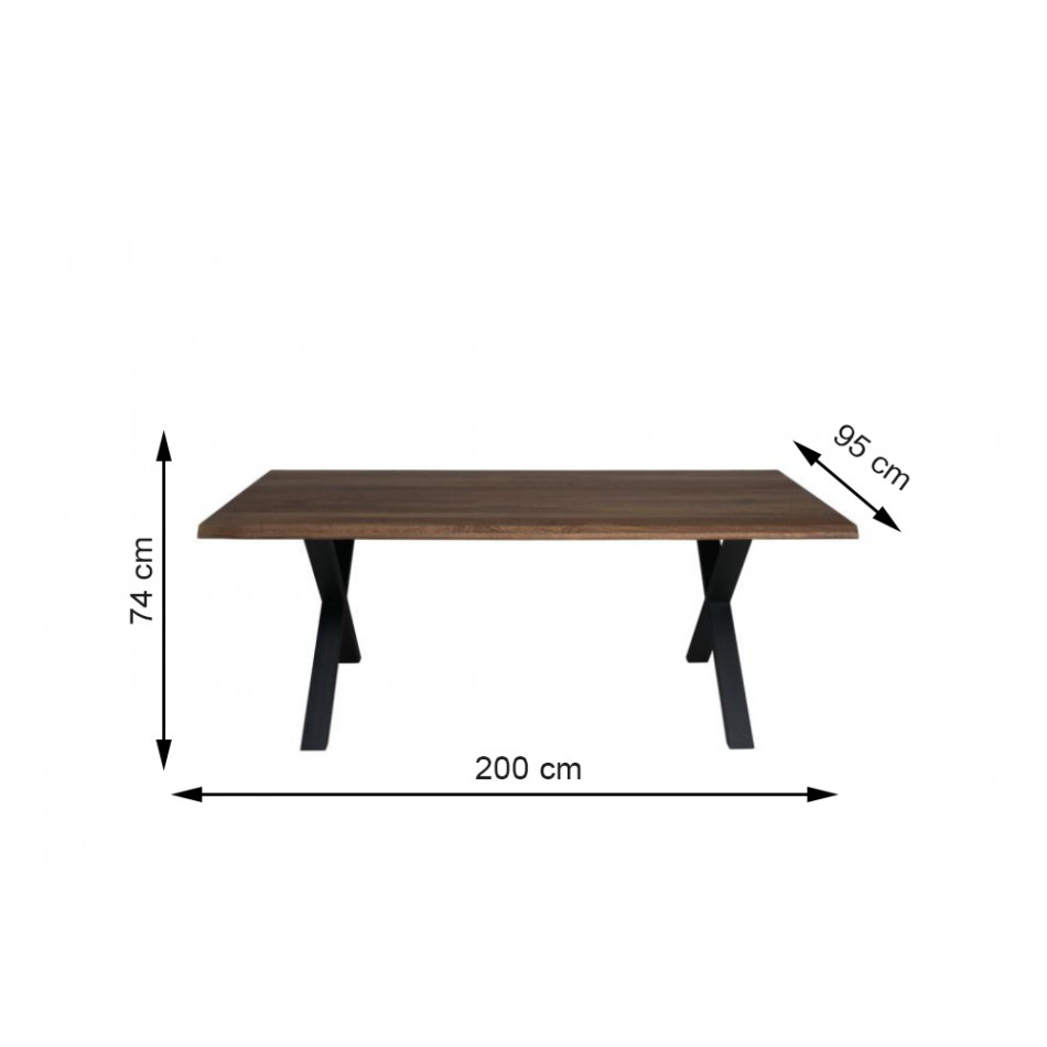 Pusdienu galds Venice, ozola koka, 200x95cm H74cm