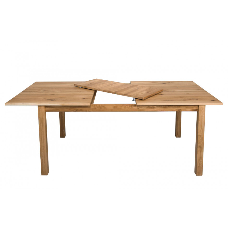 Pusdienu galds Linz, ozola koka, izvelkams, 160-200x95cm H74cm