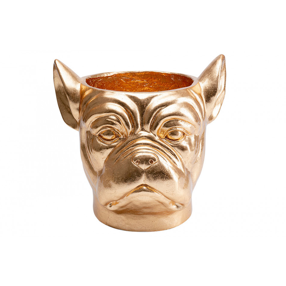 Dekoratīvs puķupods Bulldog, zelta krāsa, 37x33x34cm