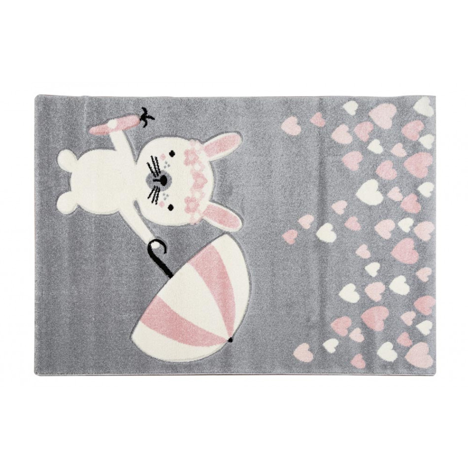 Kids carpet Amigo, grey/pink, 120x170cm