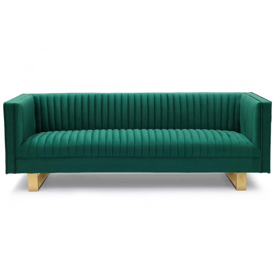 Sofa Hedon, 3 seat, emerald green, 215x85x73cm, seat height 44cm