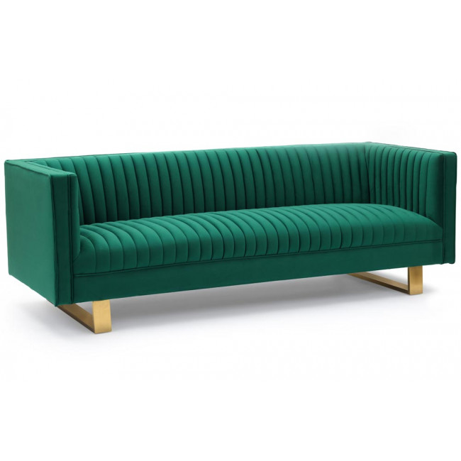 Sofa Hedon, 3-vietīgs, smaragdzaļš, 215x85x73cm, sēdvirsmas h- 44cm