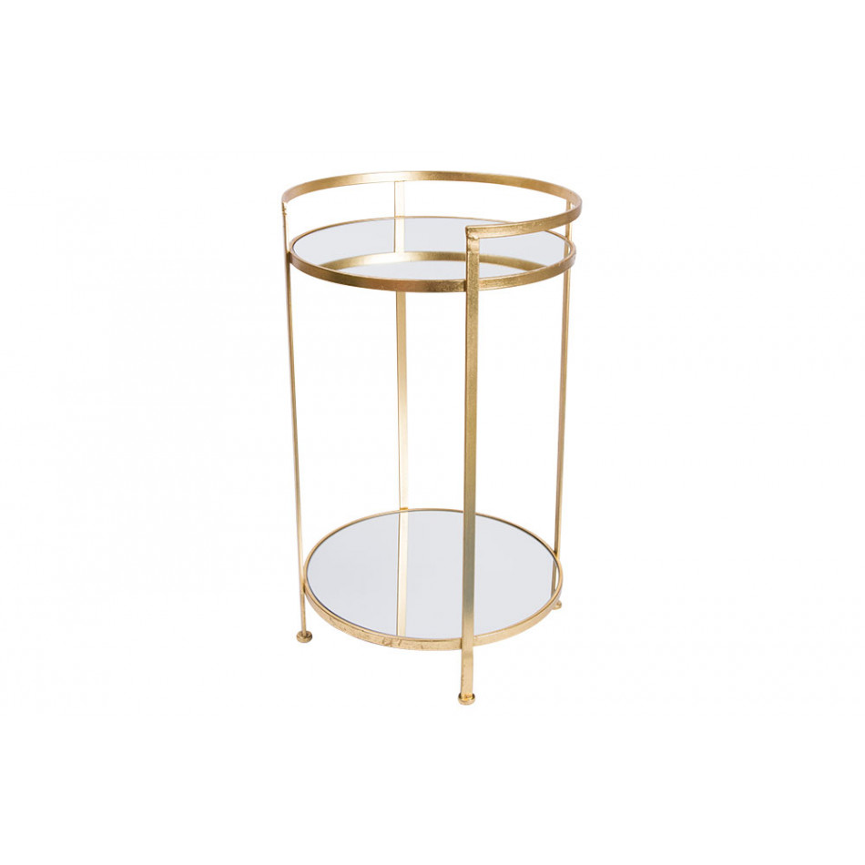 Metal table Barge M, mirror top, golden,  D39x64.5cm