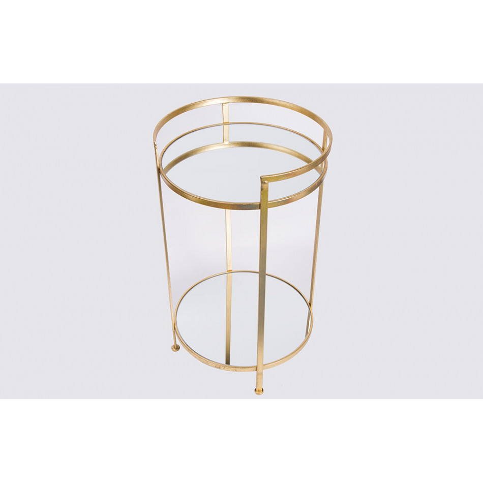 Metal table Barge M, mirror top, golden,  D39x64.5cm