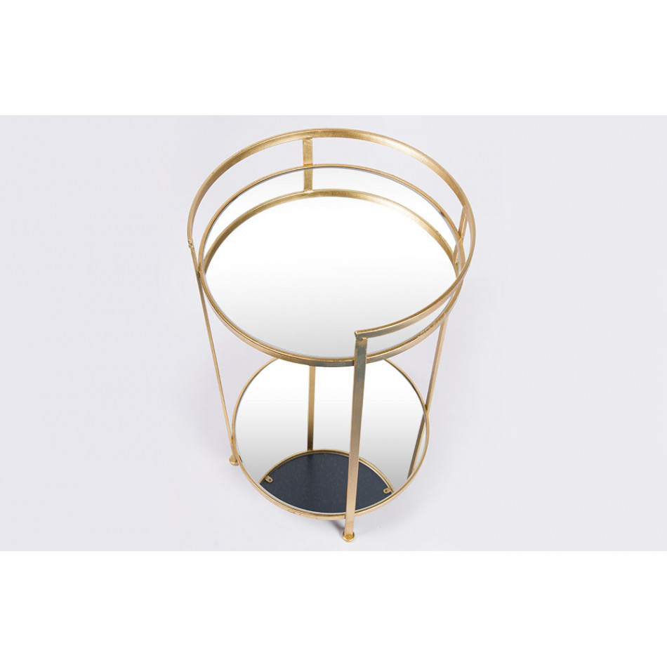 Metal table Barge M, mirror top, golden,  D39x64.5cm