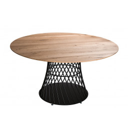 Dining table Marea, oak wood, D140cm, H75cm