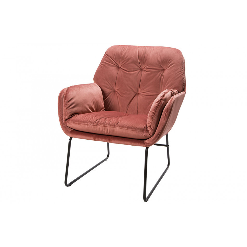 Armchair Aspena, pink colour, H87x75x88cm, seat height 45cm