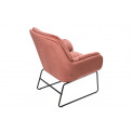 Armchair Aspena, pink colour, H87x75x88cm, seat height 45cm