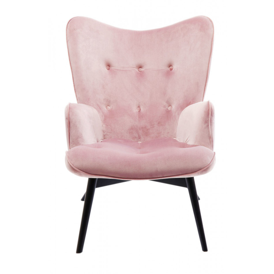 Atpūtas krēsls Vicky Velvet, rozā, samta, 92x59x63cm, sēdvirmas augstums 43cm