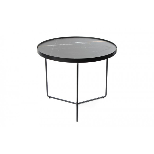 Kafijas galds Soliera M, D60cm, H50cm, metāls/stikla virsma