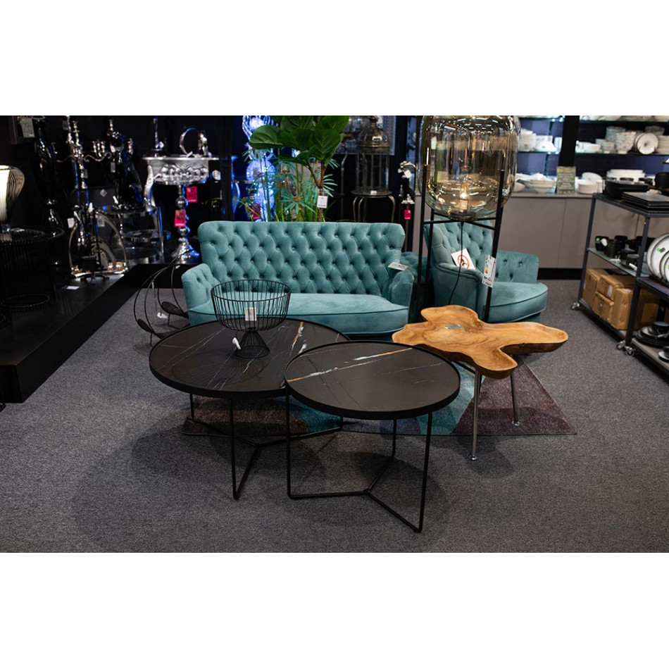 Coffee table Soliera M, D60cm, H50cm, metal/glass